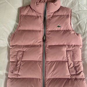 Lacoste Women's Pink Puffer Vest | Size 34 (XS) | Iconic Croc Logo 🐊